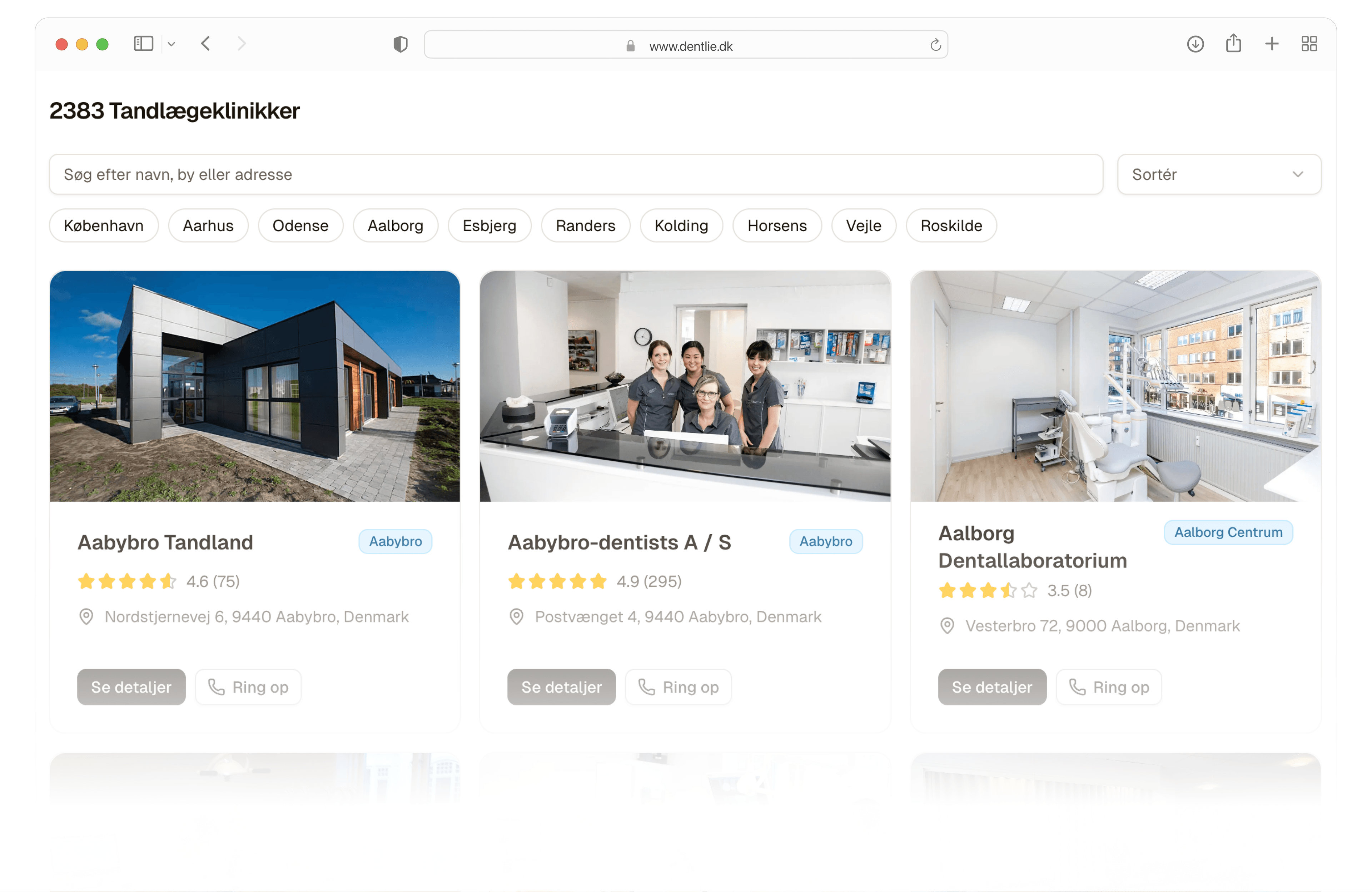 Markedsplads med tandlægeklinikker